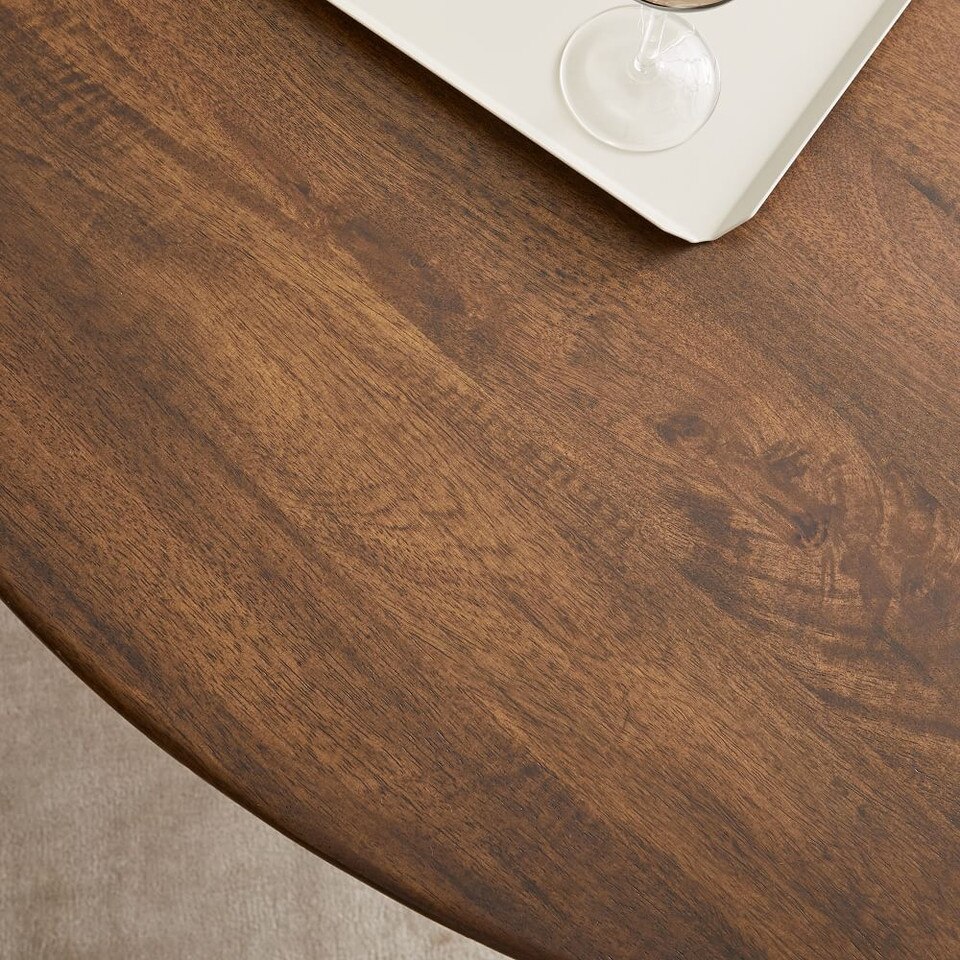 Silhouette Pedestal Round Dining Table Dark Walnut/Antique Brass